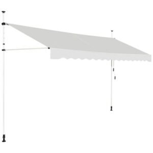 Toldo de grampo 400 cm de largura toldo de varanda sem perfuração resistente a UV altura ajustável marrom