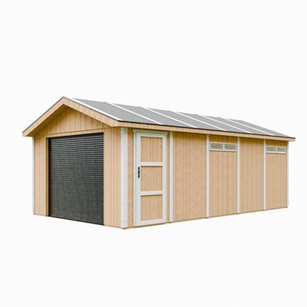 Garagem com painéis Smartside, pintura HARVEST_HONEY