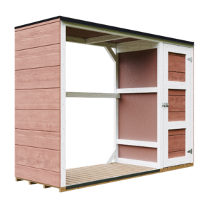 Depósito/galpão para lenha com painel Smartside, pintura REDWOOD_RED