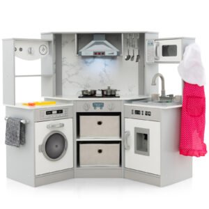 Conjunto de cozinha de faz de conta para crianças com lavatório separado e cafeteira