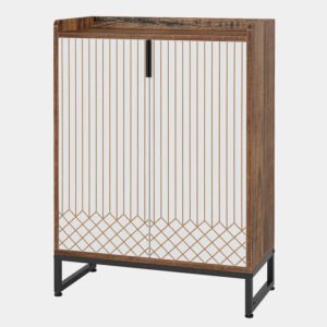 Tribesigns organizador de sapatos moderno de 5 níveis, branco e castanho