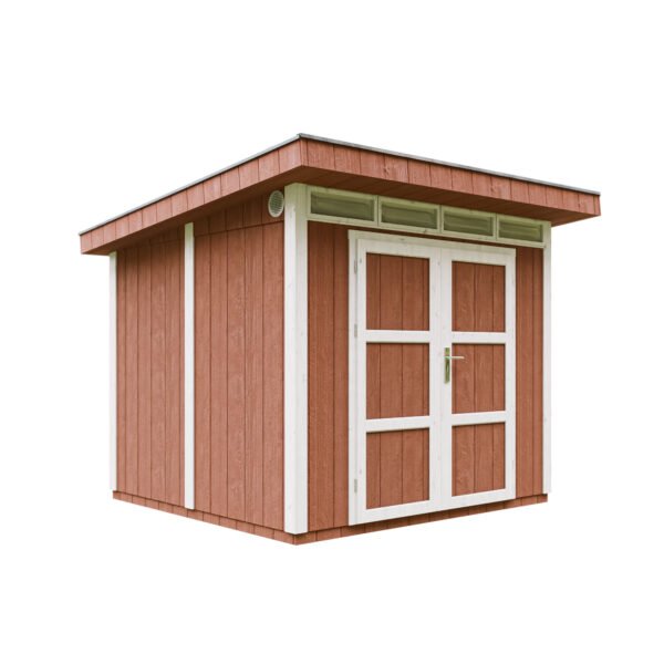 Casa com painéis inteligentes, pintura REDWOOD_RED