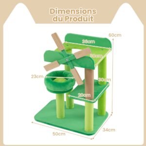 Árvore para gatos fofa de 69 cm, torre para gatos de vários níveis, estética, em formato de fruta, com plataformas em formato de fruta
