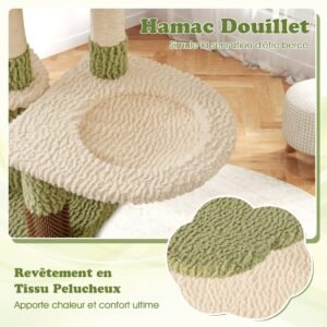 Árvore para gatos de vários níveis com 58 polegadas de altura, torre floral estética para gatinhos, rosa