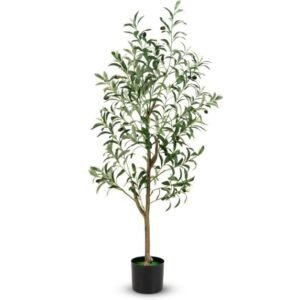 Oliveira artificial de 130 cm de altura com frutas realistas - pacote com 2