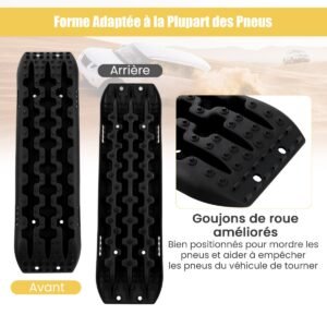 2 peças de auxílio de tração folhas de areia escada de pneus off-road para areia/lama/neve 107 x 31 x 7 cm laranja