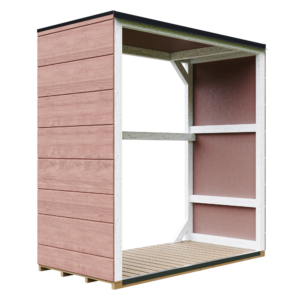 Painel Smartside para armazenamento de lenha, pintura REDWOOD_RED