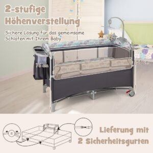 Tapete de chão extra grande para bebês de 200 x 180 cm com bolsa de transporte - A