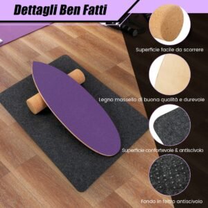 Prancha de equilíbrio com rolo e tapete antiderrapante para skate, hóquei, snowboard, vermelha