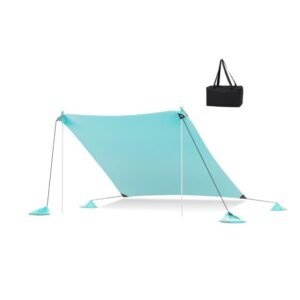 Tenda de acampamento para 3 pessoas com tapete removível - Preto e Azul