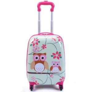 Conjunto de malas 2 peças unicórnio 16'' mala infantil + mochila 12'' rosa