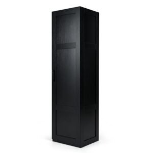 Armário de armazenamento de 150 cm de altura, 4 níveis, armário de chão independente com porta - natural