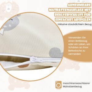 Colchão futon japonês de 140 x 200 cm com capa lavável e bolsa de transporte, tapete tatame azul