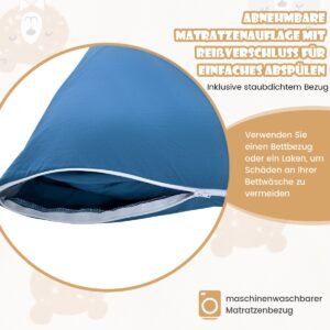 Colchão de chão enrolável com capa lavável, colchão de dormir portátil dobrável com bolsa de transporte dupla colorida