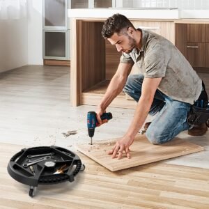 Carrinho móvel com 4 rodízios giratórios para oficina mecânica, bandeja para ferramentas de oficina automotiva preta