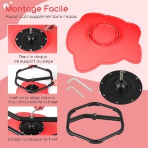 Cadeira giratória sensorial Petal com base de metal antiderrapante para crianças autistas - Azul