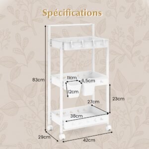 Prateleira de toalhas de parede com barra de toalha ajustável e ganchos móveis, sem necessidade de montagem
