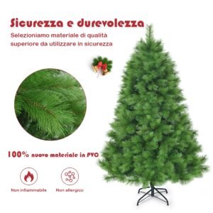 Árvore de Natal artificial estreita com luzes LED 150cm