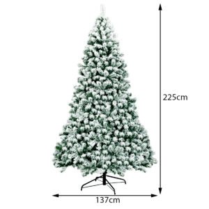 Árvore de Natal artificial flocada de neve, sem iluminação, com 242 galhos, de 4,5 pés