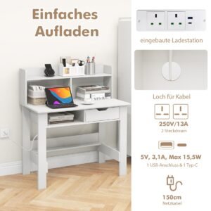 Cadeira de escritório com pernas cruzadas, altura ajustável e rotação de 360°, cadeira de escritório sem braços para estudo e trabalho, marrom