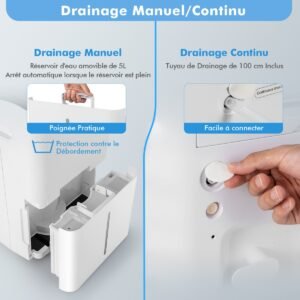 Desumidificador Desumidificador com reservatório de água de 6,5 L para até 30 ㎡ 25 L / dia