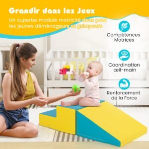 7 peças de brinquedos de escalada para crianças com espuma EPE e couro PU removível