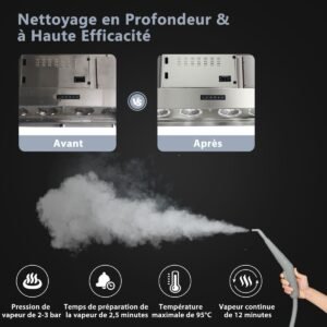 Limpador a vapor multiuso portátil, máquina de limpeza a vapor com potência de 1000 W, verde