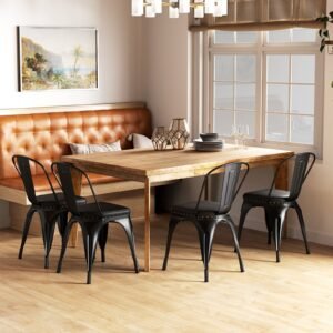 Conjunto de 2 cadeiras de jantar Wishbone modernas de meados do século - Natural