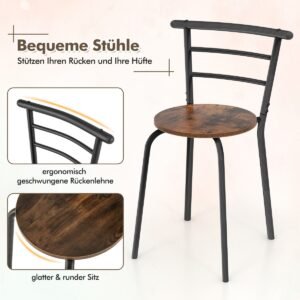 Conjunto moderno de 3 peças de mesa e cadeiras de jantar para cozinha/sala de jantar