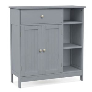 Armário de armazenamento de parede com porta de espelho única para banheiro e sala de estar - branco