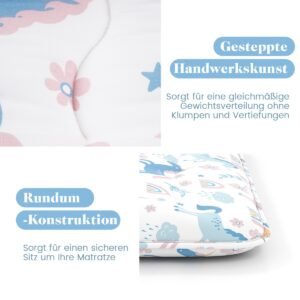 Colchão de chão enrolável com capa lavável, colchão de dormir portátil dobrável com bolsa de transporte, gêmeo colorido