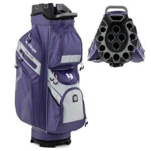 Bolsa de golfe leve com alça de ombro e suporte para garrafas - cinza