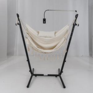 Cadeira de rede ajustável em altura com suporte para telefone e bolso lateral - cinza