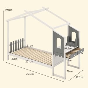 Cama 140 x 200 cm com iluminação LED cama estofada com estrado de ripas estrutura de cama preta
