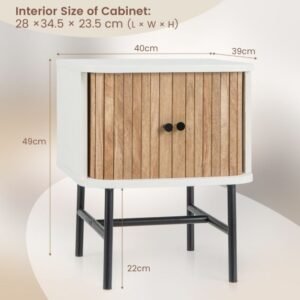 Mesa de cabeceira com luz LED, porta USB e estação de carregamento tipo C Mesa de cabeceira com sensor de movimento Preto