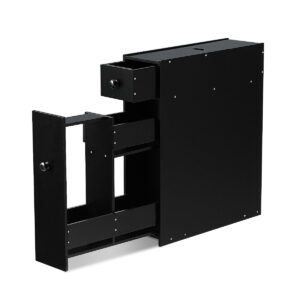 Armário lateral de banheiro de madeira branca, armário de nicho, armário branco