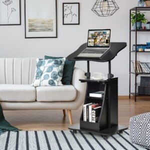 Mesa de computador de 120 cm com armário de 5 cubos e 2 gavetas - branca