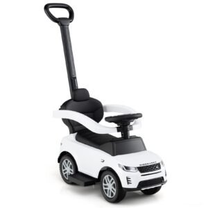 Carrinho de passeio para crianças pequenas com alça removível, licenciado pela Land Rover Discovery - Preto