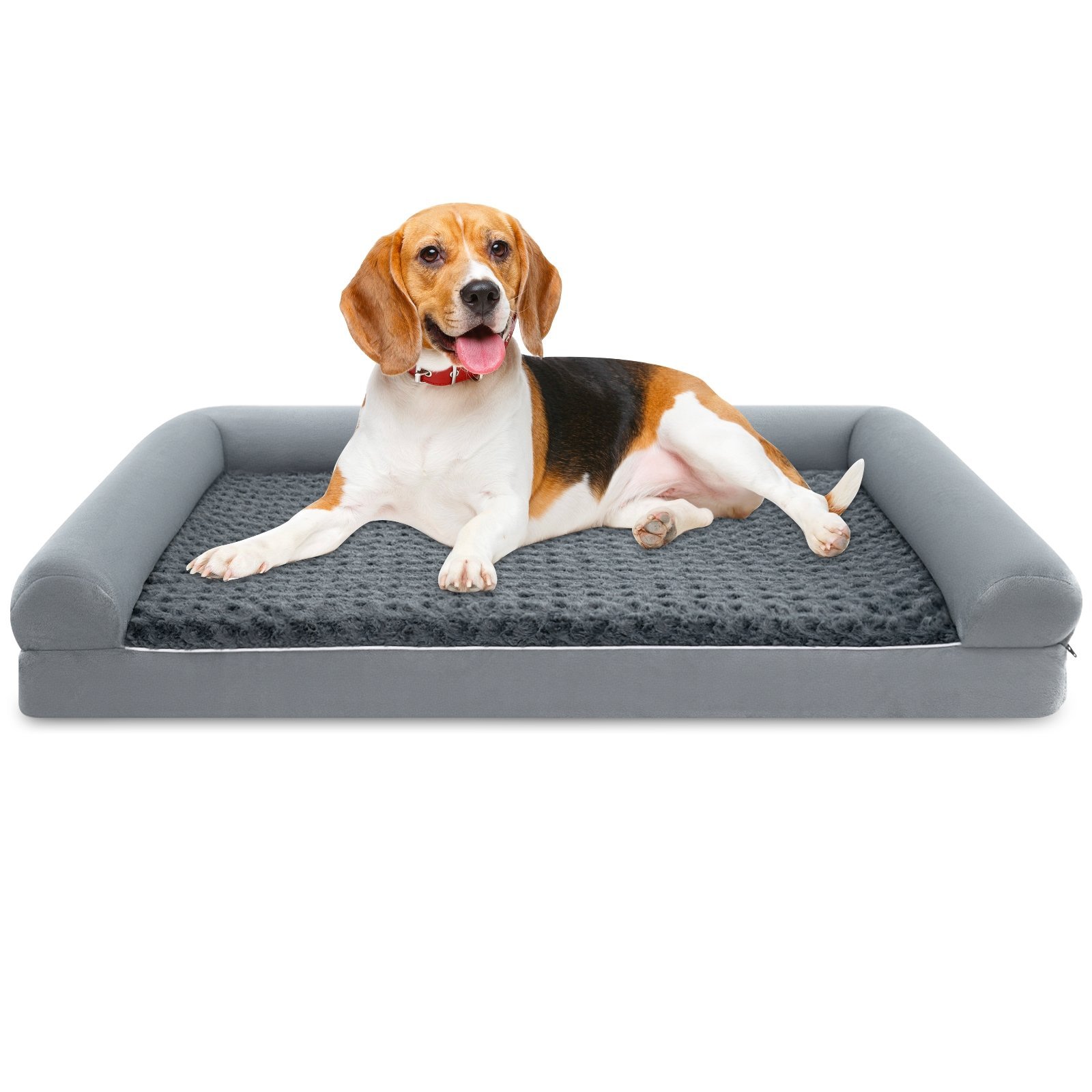 Cama ortopédica de espuma para cães, sofá grande para cães com almofada de espuma em formato de ovo, 122 x 89 cm