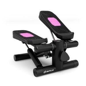 Mini Stepper com Faixas de Resistência e Altura Ajustável para Exercícios em Casa - Branco