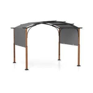 Pérgola externa 3M x 3M com cobertura retrátil - Cinza