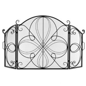 Tela de lareira de 52 x 31 polegadas com padrão espinha de peixe Chevron