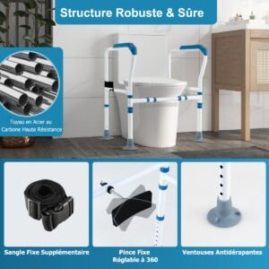 Barra de apoio de segurança para cama com corrimão duplo para idosos