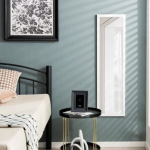 Espelho retangular sem moldura de corpo inteiro com borda chanfrada para sala de estar