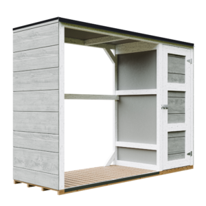 Depósito/galpão para lenha com painel Smartside, pintura TUNDRA_GREY