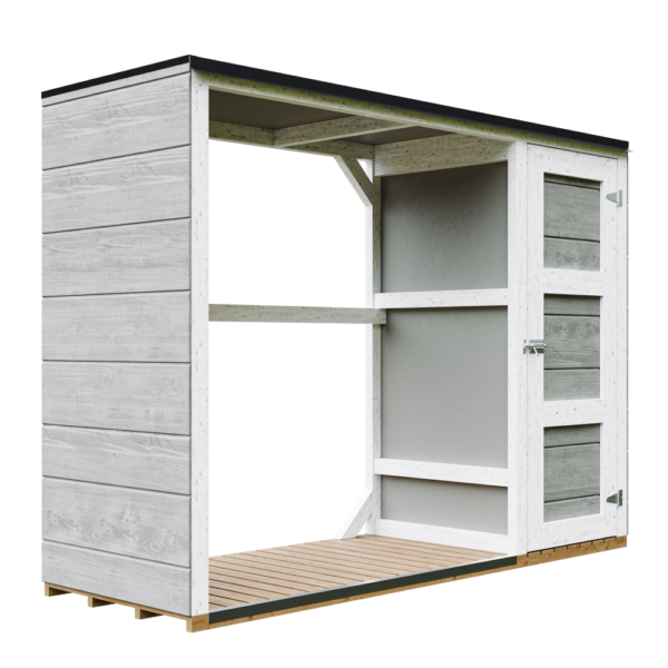 Depósito/galpão para lenha com painel Smartside, pintura TUNDRA_GREY