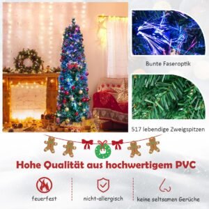 Árvore de Natal artificial de 210 cm com 150 luzes LED