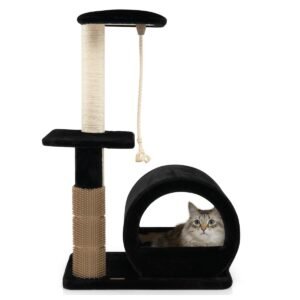 Torre de árvore para gatos de vários níveis com poleiro superior para animais de estimação