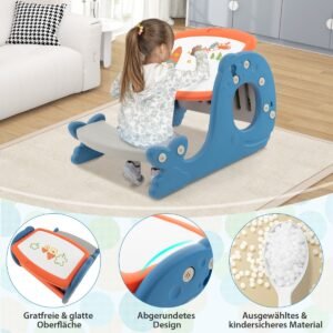 Conjunto de penteadeira infantil 2 em 1 com espelho e gaveta