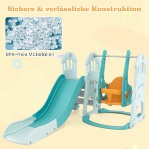 Escorregador Infantil, Carro e Túnel, Volante com Buzina para Crianças a partir de 18 Meses, Azul